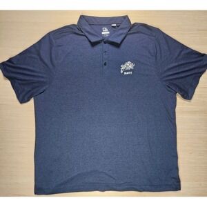 Navy Midshipmen Mens Polo‎ Size 3XL Cutter Buck Sun Protection 50+ Dry Tec
